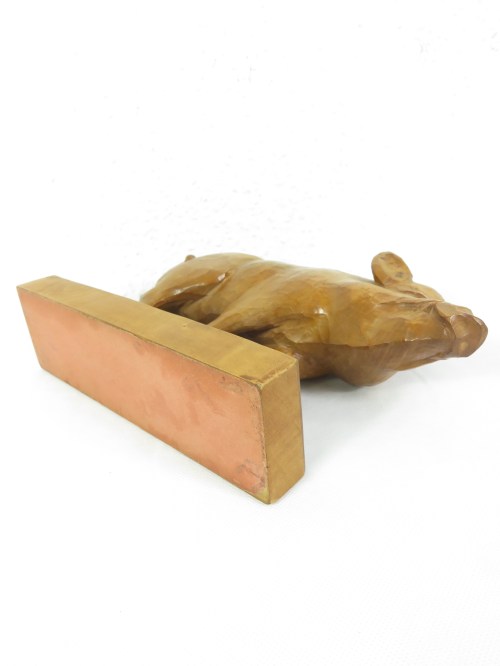 Bild 4 von 60er Wildschweinfigur , Holzfigur Keiler