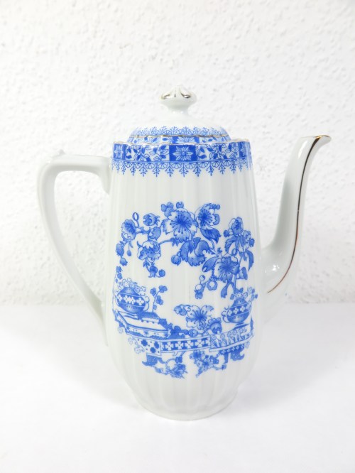 30er China Blau Kaffeekanne, Teekanne,  Echt Tuppack Tiefenfurt