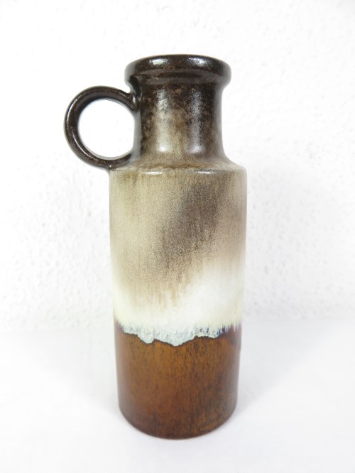 Bild 1 von 70er Keramik Vase, Scheurich Braun, Henkelvase