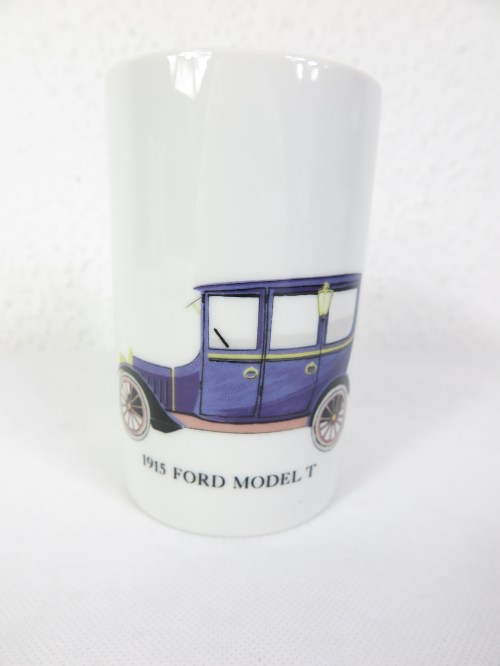 80er Oldtimer Vase, 1915 Ford Model T, Porzellan Thomas, Stiftebecher