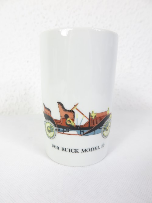 80er Oldtimer Vase, 1910 Buick Model 10, Porzellan Thomas, Stiftebecher