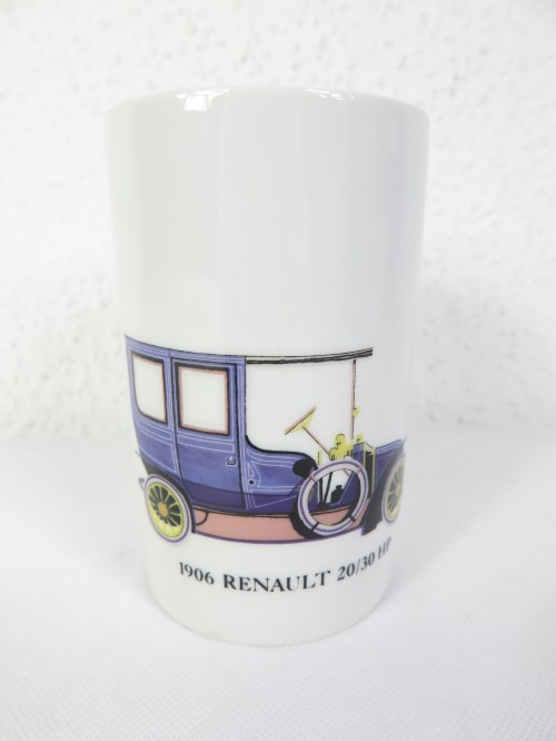 80er Oldtimer Vase, 1906 Renault 20/30 HP, Porzellan Thomas, Stiftebecher