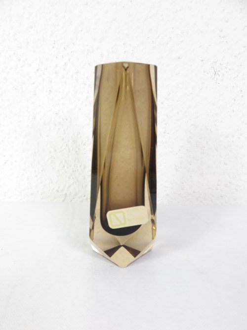 60er Vasettenvase, V. Nason, Muranoglasvase, Rauchglas