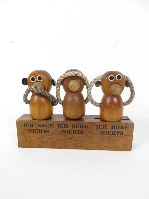 70er Barset, Flaschenöffner Holz, Affen
