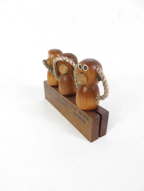 Bild 2 von 70er Barset, Flaschenöffner Holz, Affen