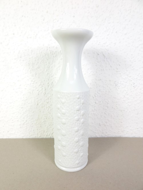 70er Bisquitporzellan Vase weiß
