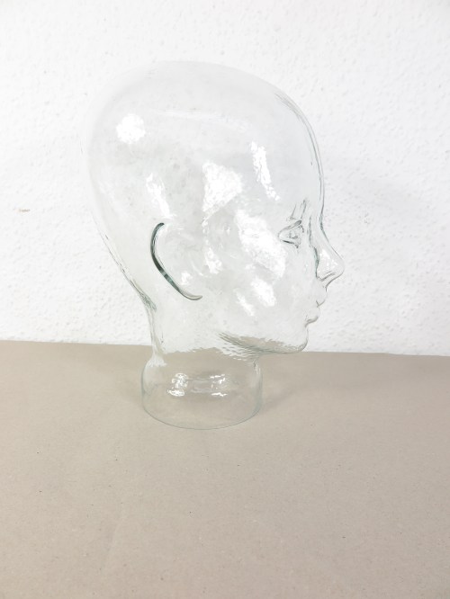 70er Glaskopf, Kopfhörer, Perücken Halter