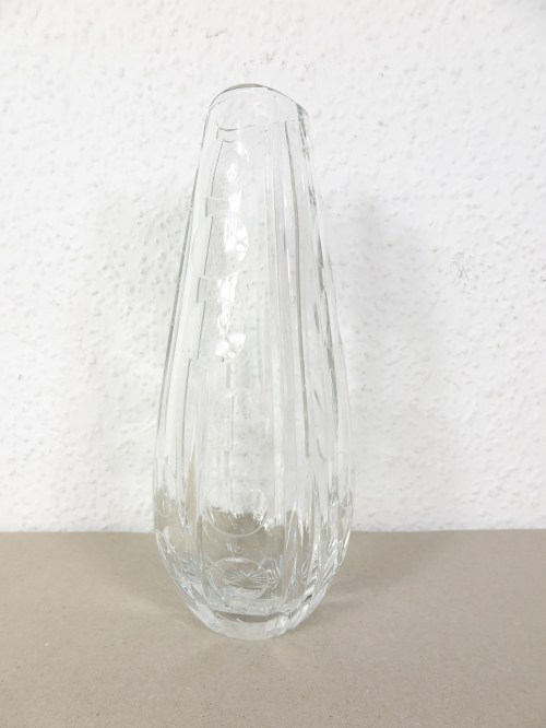 60er Glasvase, Op Art Vase,