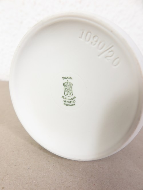 Bild 5 von 70er Bisquitporzellan Vase  weiß, Seltmann Arzberg Blatt Relief