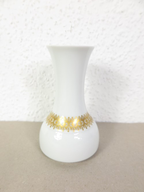 80er Porzellan Vase Thomas, vergoldet