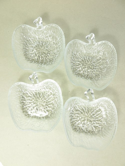 Bild 3 von 70er Apfel Dessertschälchen, Glasschälchen
