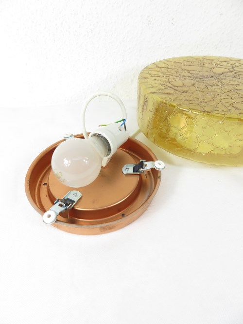 Bild 6 von 70er Deckenlampe, Wandlampe Rauchglas