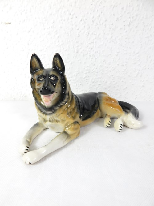 50er Keramikfigur, Schäferhund