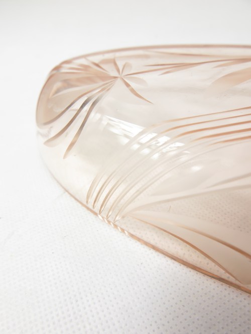 Bild 4 von 30er Kosmetik Schale Oval, rosa Rachglas geschliffen