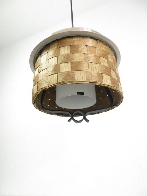 Bild 2 von 70s wicker lamp, copper lamp, wrought iron lamp