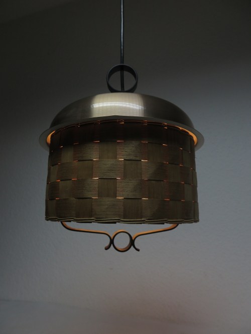 Bild 6 von 70s wicker lamp, copper lamp, wrought iron lamp