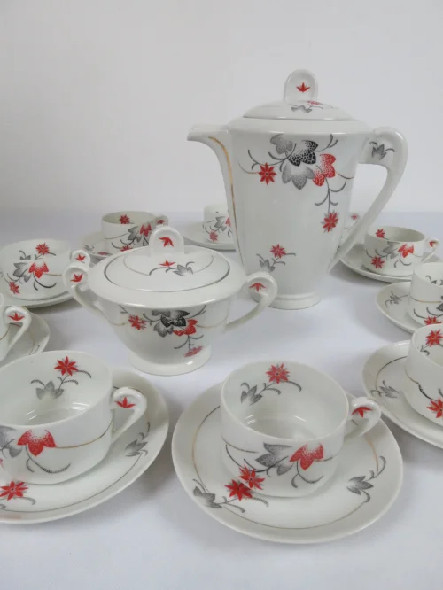 Art Decot coffee service Bloch; Co. Eichwald porcelain