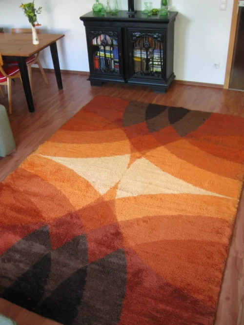 70er Vintage Wollteppich 200x300