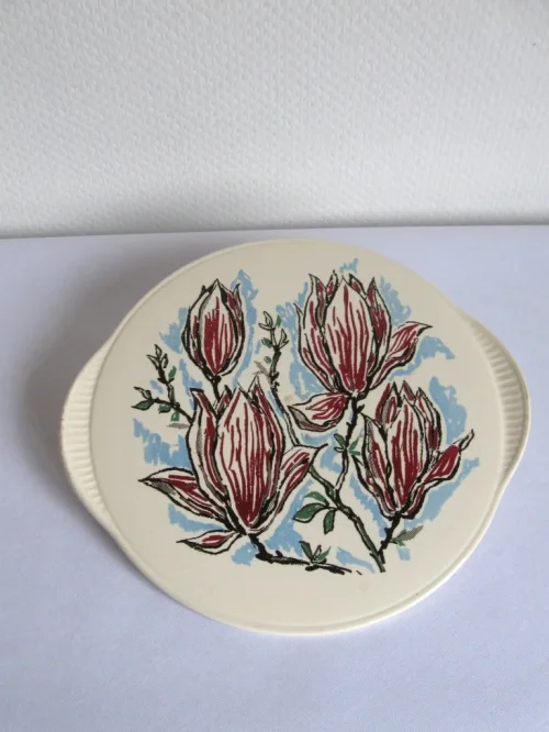 50er Tortenplatte mit Magnolienblüten