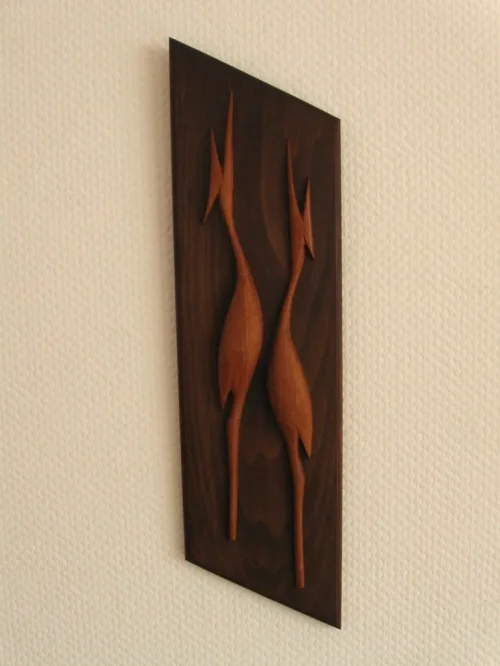 Bild 2 von 60er Holzrelief Wandbild