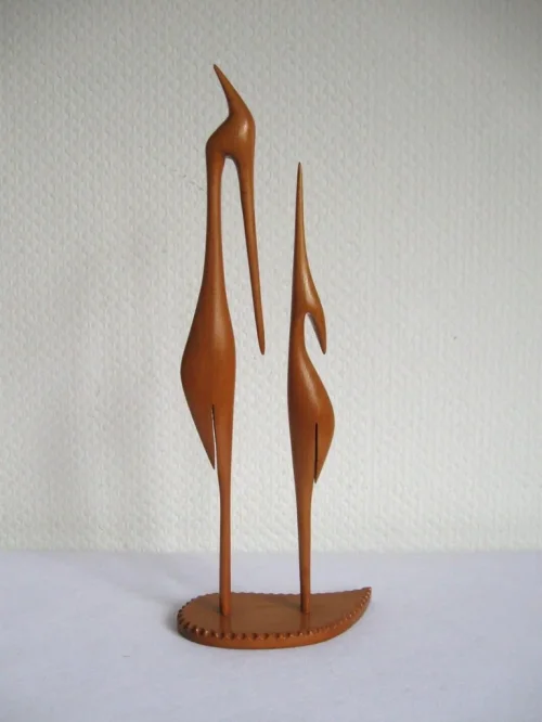 Bild 2 von 60er Vogelpaar Holzskulptur