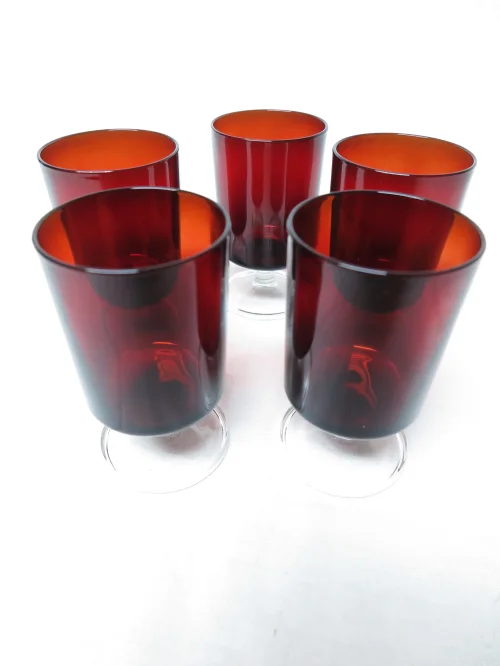 60s Red wine glasses Luminarc