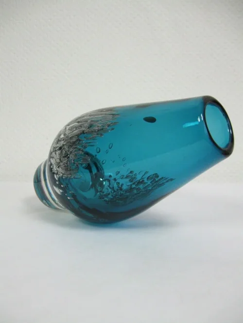 Bild 3 von 70er Zwiesel Kristall Vase FLORIDA, türkis
