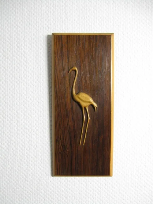 Bild 1 von 60er Holzbild Flamingo