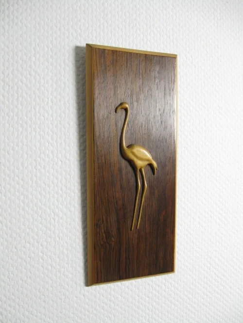 Bild 3 von 60er Holzbild Flamingo