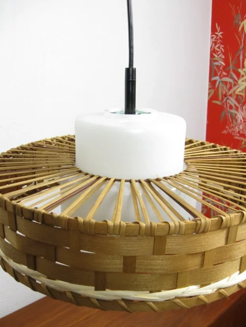 Bild 2 von 70er Pendellampe Doria, Korblampe, Rattanlampe