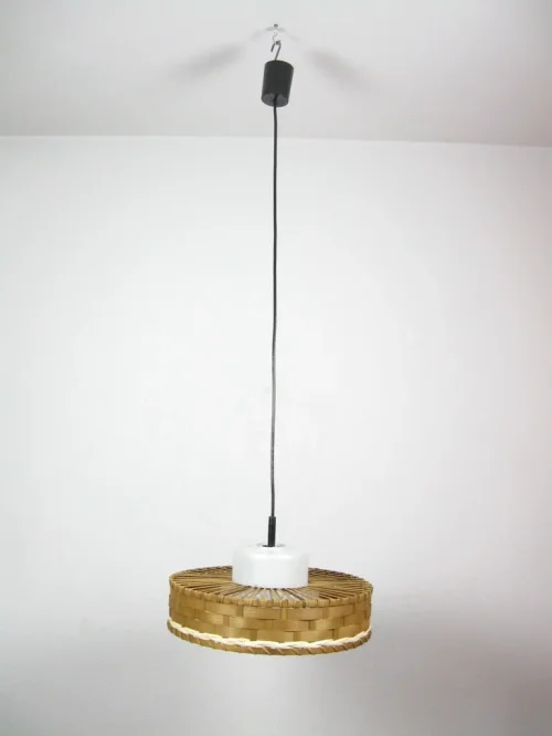 Bild 3 von 70er Pendellampe Doria, Korblampe, Rattanlampe