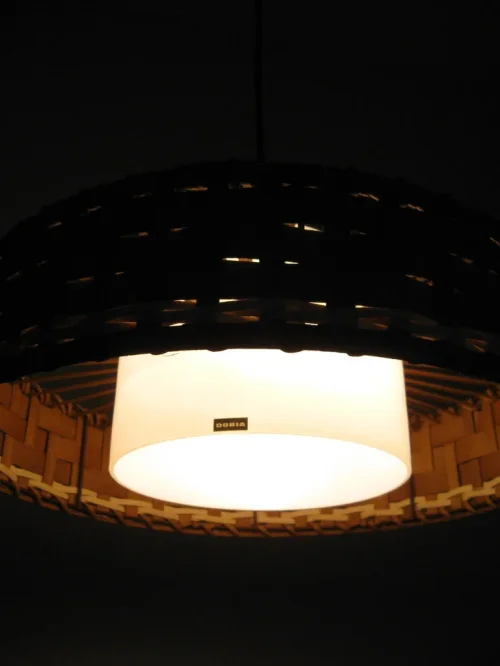 Bild 6 von 70er Pendellampe Doria, Korblampe, Rattanlampe