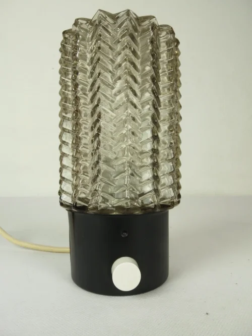 70er Rauchglas Lampe