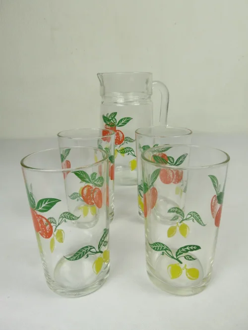 Bild 2 von 70er Glaskrug mit Gläsern