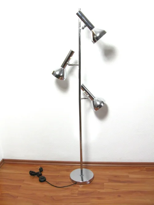 70er Chrom Lampe