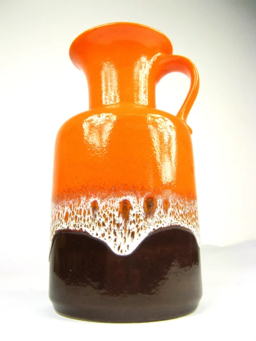 Bild 1 von 70er Henkelvase Orange Jasper
