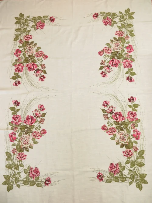 50er Tischdecke Rose