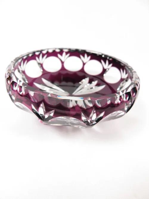 60s crystal glass bowl Bohemia