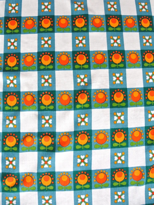 70er Baumwollgardinenpaar