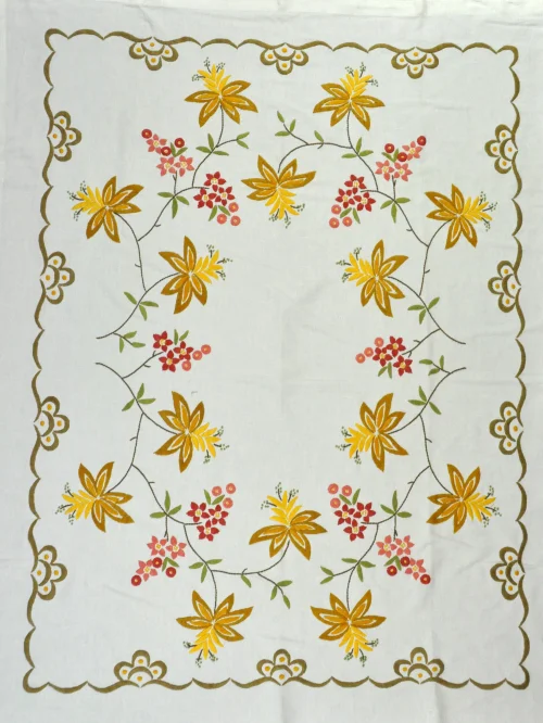 50er Tischtuch Stickerei
