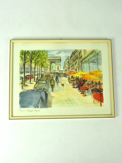 impression aquarelle des années 60 Paris