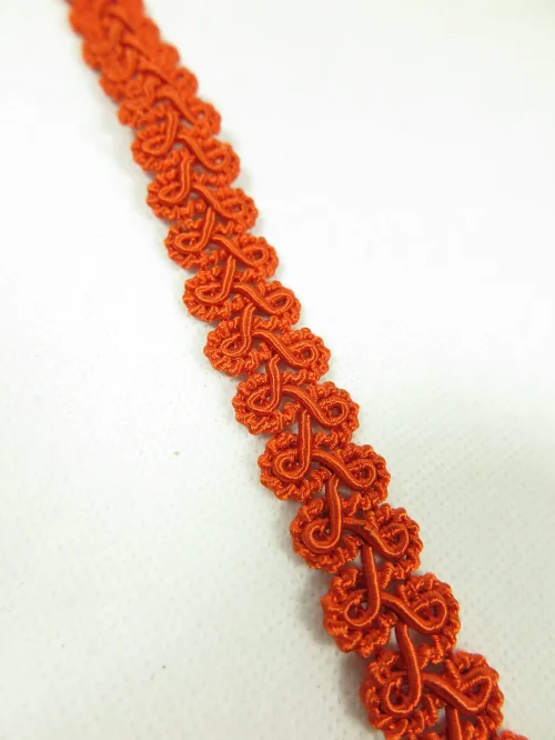 70er Borte, Bordüre, Spitze, Litze, Orange