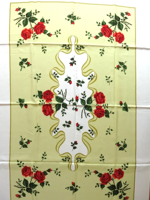 60er Tischdecke Rose