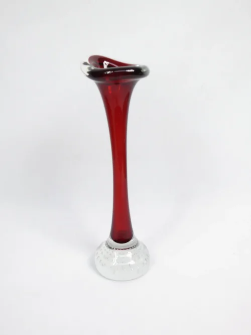 Bild 1 von 70er Murano Orchideenvase rot Weiß