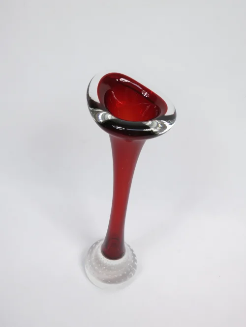 Bild 2 von 70er Murano Orchideenvase rot Weiß