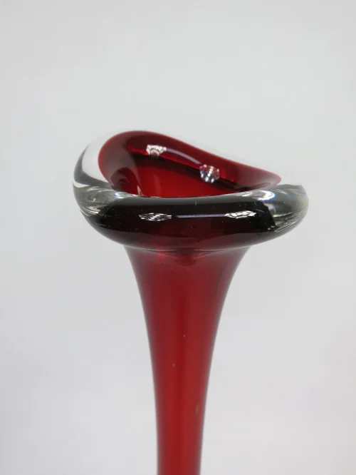 Bild 5 von 70er Murano Orchideenvase rot Weiß