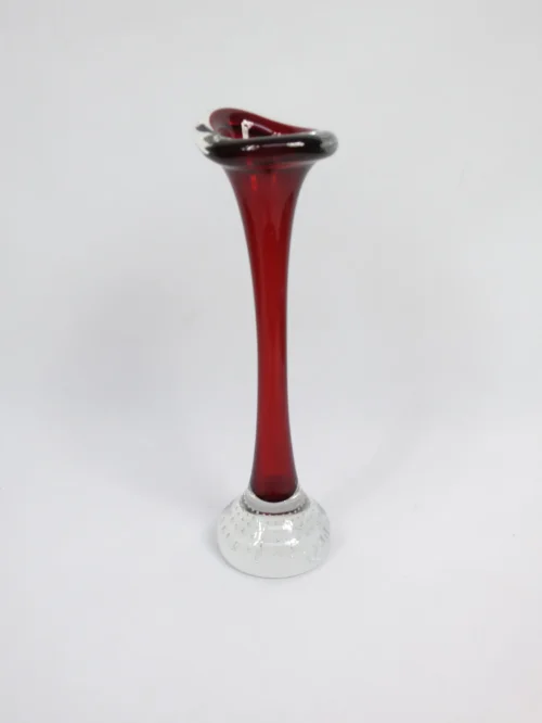 Bild 6 von 70er Murano Orchideenvase rot Weiß