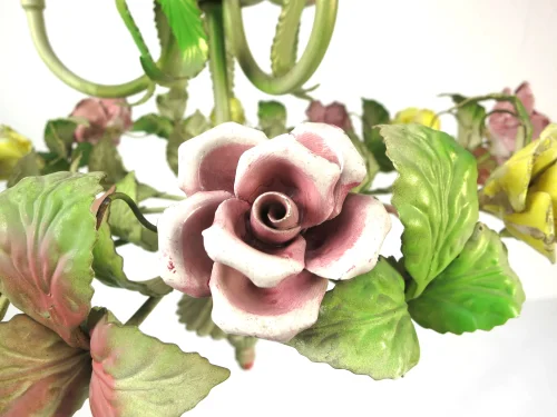 Bild 4 von 30er Italienischer Porzellan Blumen Leuchter Klein