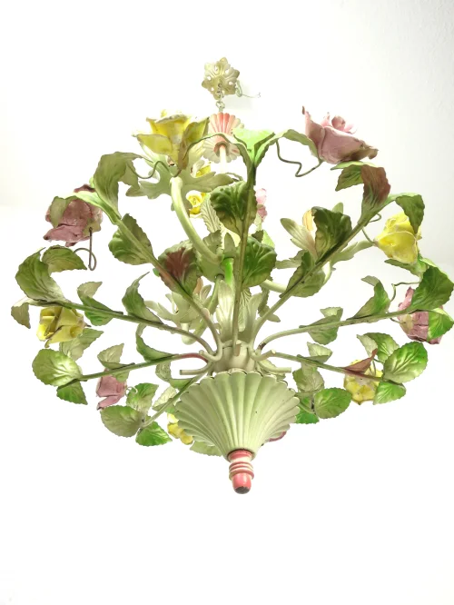 Bild 6 von 30er Italienischer Porzellan Blumen Leuchter Klein