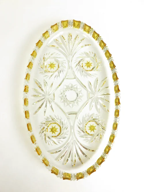 70s glass plate lead crystal